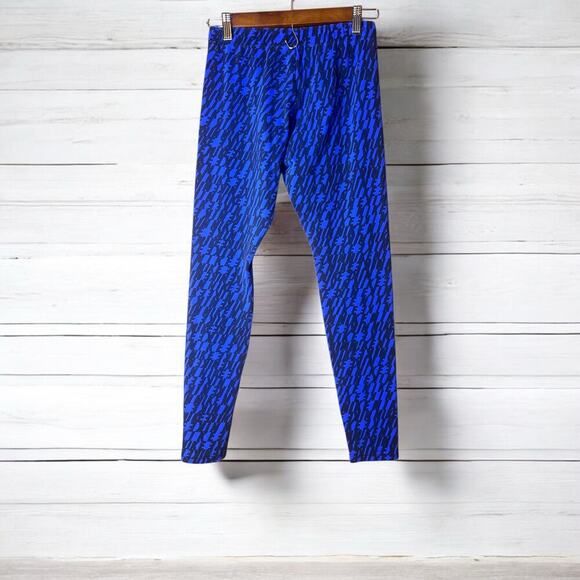 Nike Women's Leggings RN#56323 CA#05553 Blue with Black Geometric Pattern - Picture 1 of 7